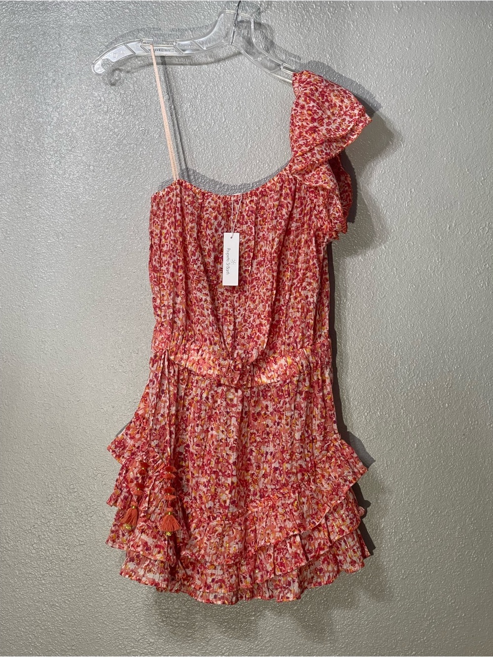 NWT - Poupette St. Barth One-Shoulder Floral Mini Dress - Size M